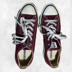CONVERSE All Stars Burgundy Maroon Low Top Men’s Sneakers